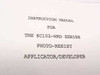 Headway Research EC102-NRD Instruction Manual – title page reading Instruction Manual for the EC102-NRD Series Photo-Resist Applicator/Developer