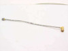 Semi-rigid coaxial RF jumper cable full view — SMA male straight connector on left, SMA male right angle connector on right, approximately 7–9 inches long