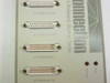 LC-01 Logical Connection close-up of parallel port connectors labeled Parallel Out 4 and 5 and Parallel In 4 and 5 with Status and Run indicator LEDs