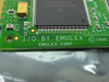 Emulex FC1020017-07B PCB closeup — 'I/O BY EMULEX EMULEX CORP © 1998' silkscreen and Motorola MCM69D536TQ8 main controller chip