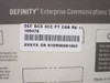 Avaya Definity label closeup — DEF BCS SCC PT CAB R6 14, part number 109478, serial number 01DR06901862