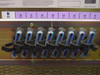 Avaya Definity rear cabinet — Row B connector panel showing slots 11-18 with 50-pin telco (Champ) connectors
