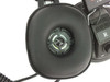 Labtec C-184 right earcup interior close-up showing driver grille and leatherette ear pad detail