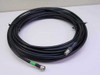 ORiNOCO 797236 75-foot low loss coaxial cable coiled, showing green-jacketed N-male connector end