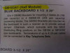 Product specification label showing GB183A1 Half Module Blue Backboard 8.5x20 inch compatibility with S66MI-25 and S66MI-50 connecting blocks and GB89D brackets