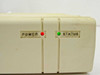 Sytek 2502 modem – close-up of front panel Power (red LED) and Status (green LED) indicators