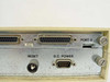 Sytek 2502 modem – close-up of rear panel Port 0 DB25 connector, Reset button, and 9-pin DC Power connector