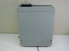 Hoffman A-1614CHQR Bulk Fill Control Enclosure — left side view showing cable entry and enclosure depth with proximity switch