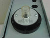 Bulk fill control panel top — high voltage warning indicator light assembly on top of Hoffman enclosure, with warning label referencing authorized personnel