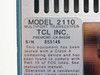 TCL Inc. Model 2110 Multiport Transceiver nameplate label showing model number, manufacturer address Fremont CA, and FCC Part 15 compliance statement