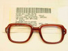 USS 6540-01-146-4276 military spectacle front, brown cellulose acetate frame, front view with NSN label showing Rochester Optical Mfg. Co. and contract SP0200-94-M-EF09
