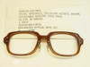 US Military GI spectacle frame 6540-01-146-7819 brown cellulose acetate front view with Rochester Optical label card