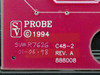 SV Probe C48-2 Rev A 888008 close-up of PCB silkscreen showing SV Probe logo, copyright 1994, SV#R7626, date 01-06-98, model C48-2 Rev A, part number 888008