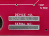 SV Probe C48-2 DAS-ELG Device No. label and blank Serial No. field on red PCB – Top Side orientation marking visible