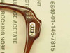 Close-up of USS 50/20 size stamp and adjustable metal nose pad assembly on the 6540-01-146-7815 military BCG eyeglass frame