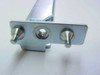 Close-up of HP 252525-001 opposite bracket end showing threaded center hole and two alignment pins