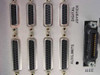 Rear panel detail — Digital Joystick high-density connector, four AUX/Limits DB25 connectors, and IEEE (GPIB) connector