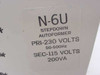 Magnetek N-6U Stepdown Autoformer label on box showing PRI 230V 50-500Hz, SEC 115V, 200VA rating
