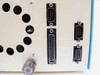 Anaheim Automation DPQ21SB1 – rear panel close-up showing two DB9 connectors, one DB25 connector, and a fuse holder