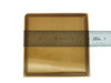 Single Fluoroware H44-02-5401 amber polycarbonate 4-inch wafer tray cover shown with ruler for size reference — top view