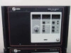 Close-up of Varian VZC-6965F7 RF assembly front control panel with model label reading VZC-6965F7 700W C Band, digital meters, push-button controls, and rotary dial