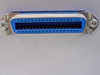 Close-up of Centronics 36-pin female connector on control box rear panel