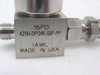 Parker 4Z-A-DPQ4K-SSP-PP ball valve – close-up of body label showing 16PD pressure rating, full part number 4Z(A)-DPQ4K-SSP-PP, IAWL, and Made in USA markings