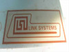 Link Systems logo decal on LN2 Dewar body – copper/orange trademark logo on light blue casing