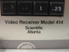 Scientific Atlanta Model 414 Video Receiver label close-up showing model name and brand on front panel