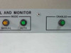 LNR Communications DC-P2 front panel close-up – Manual and Auto Mode indicators with Mode legend, Enabled indicator in green