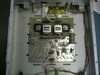 Scientific Atlanta 8761 LNA Power Supply – internal view showing dual transformer assembly, PCB, high-voltage warning label, and internal wiring harness
