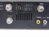CLI SpectrumSaver rear panel left side close-up — F-type TV ANT and TV OUT coax connectors, DISH input, composite VIDEO and left AUDIO RCA jacks