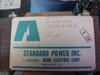 Standard Power Inc SPS 120-15 label showing model 01-101559-00 E1, 115/230V 47-440 Hz input, 15V 8.0A output, mounted on transformer