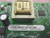 HP 5185-0414 modem close-up of label showing part number, Rev AA, barcode SPR20001116100272, and Puerto Rico manufacture marking