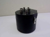 Varian VJW1454C Channel Select Sub-System – left-side three-quarter view showing cylindrical enclosure, latch hardware, and top RF connectors