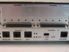 Black Box FT1-4 rear panel close-up showing Channel 3 and 4 DB-25 connectors, Channel 1 and 2 ports, LBO attenuation selector (0dB, -7.5dB, -15dB), Printer, Terminal, AUX, and Network ports