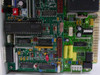 Tellabs 816123 PCB close-up — lower board detail showing D6811CJ IC, AT&T chips, PLMC14521BG, resistors, and relay array