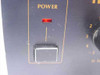 Transat 2M7 Satellite Receiver — close-up of front panel power section showing illuminated red power indicator LED and power pushbutton switch