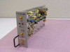 Scientific Atlanta 362272 30MHz IF Filter Amplifier plug-in module — three-quarter front/side view showing front panel and internal PCB with yellow toroids and SMA connectors