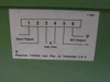 Flex-Core VT7-003E — close-up of wiring diagram label showing 6-terminal layout: terminals 1–2 Input Signal, terminals 3–4 Instrument Power (115VAC), terminals 5–6 DC Output