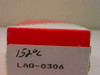 Omega Omegalaq LAQ-0306 original box end panel showing handwritten 152°C and printed model number LAQ-0306