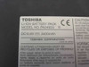 Toshiba PA2492U Li-Ion Battery Pack label close-up — shows model PA2492U R, DC 10.8V 3400mAh, Made in Japan, CE mark, lithium-ion disposal notice