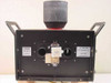Thomson TH2485B klystron tube – bottom/rear view showing two circular waveguide output ports, white connector assembly, and RF RADIATION caution label; TH2485B model label visible