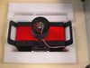 Thomson TH2485B klystron tube – overall view of unit seated in foam-lined transit/storage case, showing full chassis with magnet assembly on top and carry handles on sides