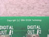 Close-up of Copyright 1994 Dison Technology silkscreen near Digital Out #1 and Digital Out #2 connector positions