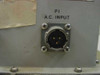 Avantek PS-110-004 AC input connector closeup — labeled P1 A.C. INPUT, 3-pin circular mil-spec connector on front panel
