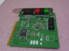Ensoniq AudioPCI ES1371 PCI sound card – angled top view showing front bracket with audio jacks and DB-15 port