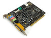Creative Labs SB0200 Sound Blaster Live PCI sound card — angled top view showing main PCB, audio jacks, and DB15 game port on bracket