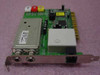 Medion CTX908 PCI combo TV tuner modem card – front view showing Philips tuner module, coaxial inputs, RJ-11 port, and audio jacks