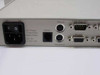 Raritan MasterConsole II KVM-0D0 — rear panel showing AC power inlet (115V/230V), On/Off switch, Admin RJ-45 port, PS/2 Mouse and Keyboard ports, DB9 User Port Out, and VGA Monitor port